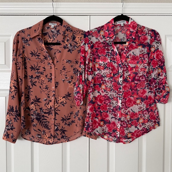 Express Tops - Pair of 2 Express Portofino shirts, size XS